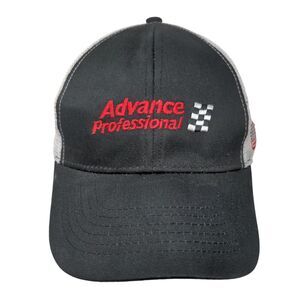 Advance Professional Strapback Trucker Hat Black OSF Embroidered Mesh Back